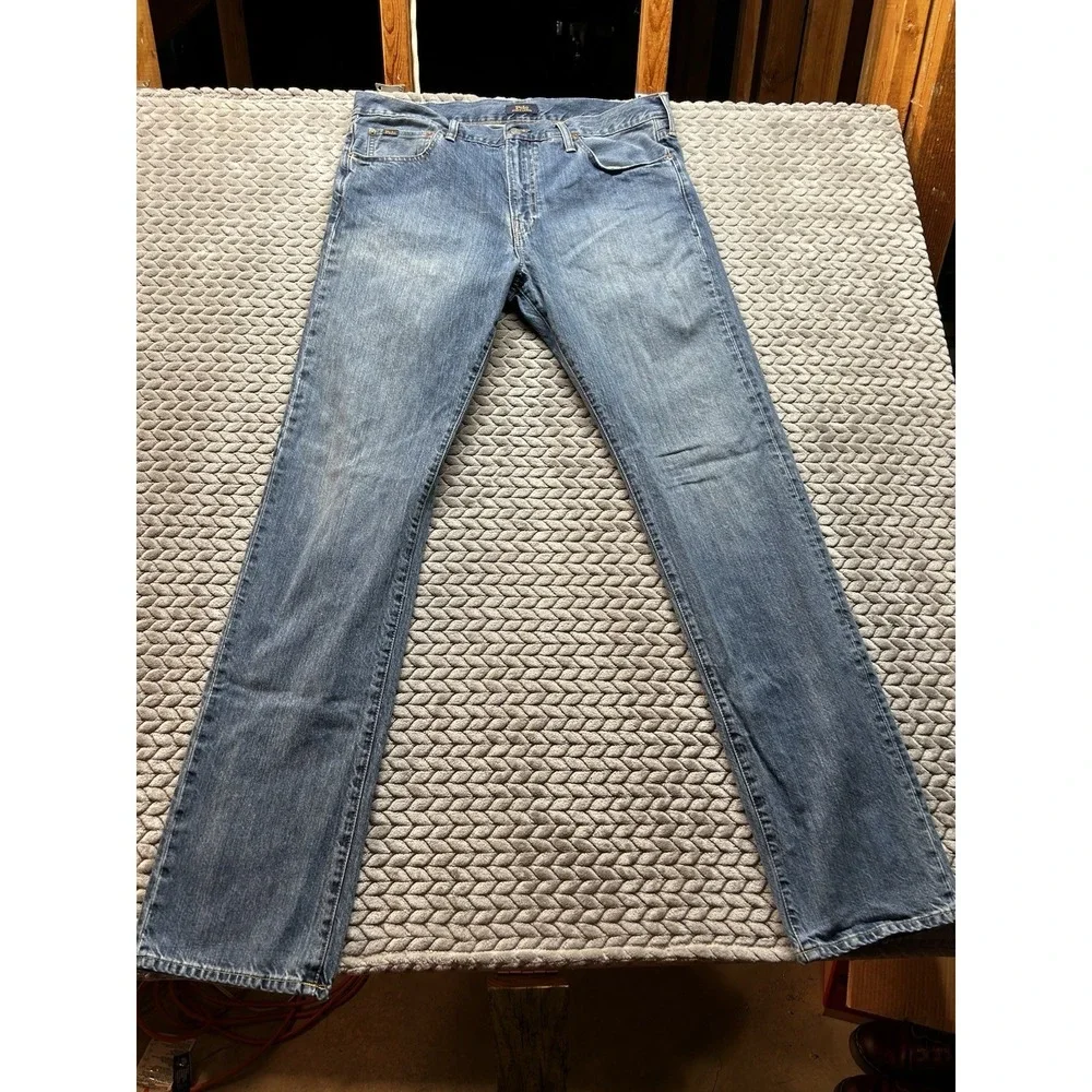 Polo Ralph Lauren Jeans Men's 36x36 Light Wash Straight Leg Denim Cotton - Picture 1 of 11